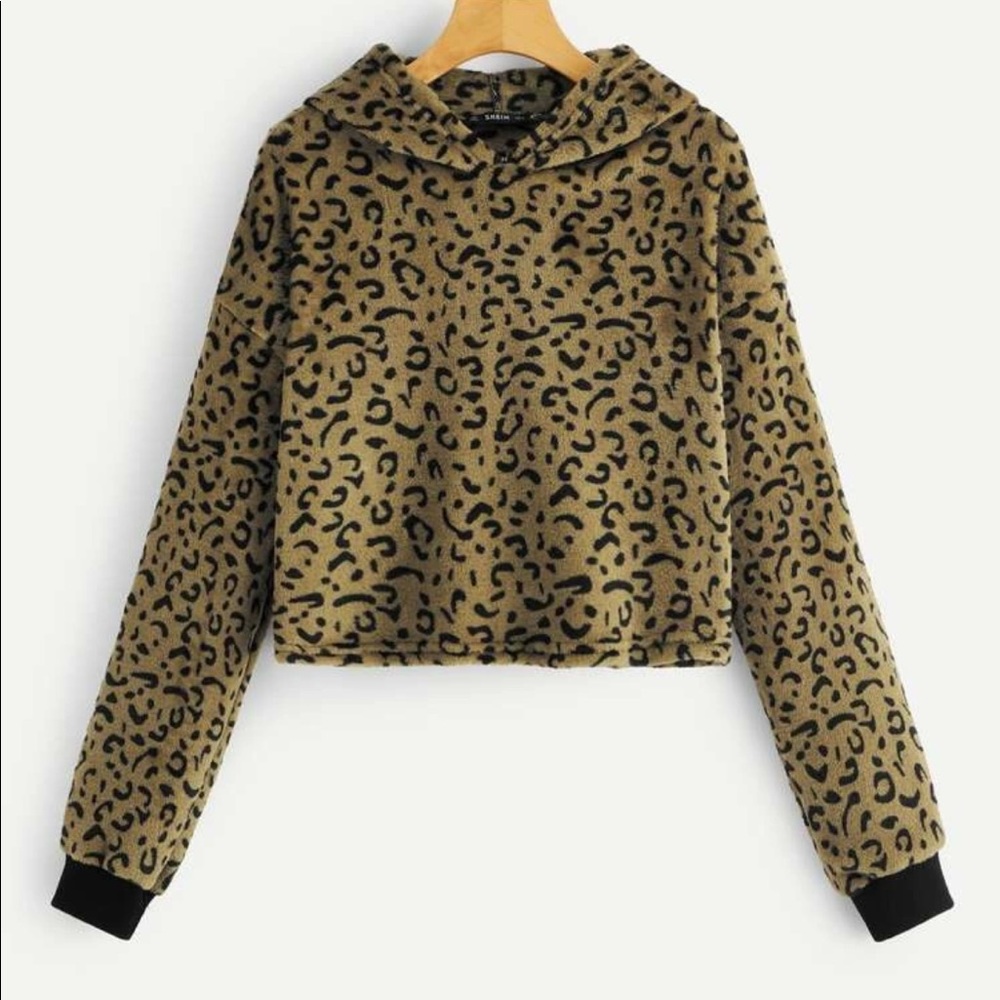 Cheetah print teddy sweater